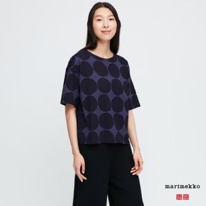 Marimekko x Uniqlo navy blue top